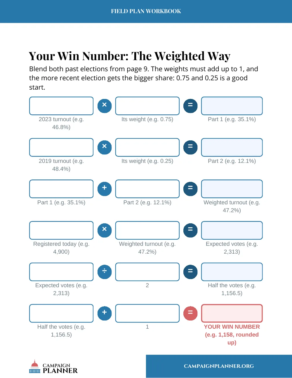 Workbook page: Your Win Number, The Weighted Way